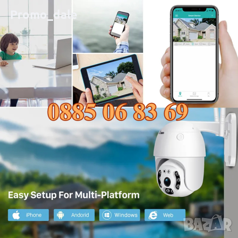 5 Броя Куполна безжична камера 2MP или 5MP, WIFI камера, снимка 5 - IP камери - 44586072