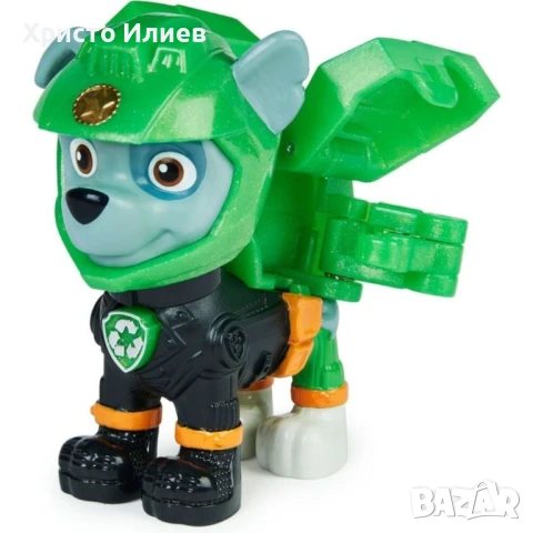 Фигурка кученце Paw Patrol Rocky Роки с реактивна раница Spin Master, снимка 2 - Фигурки - 51406940