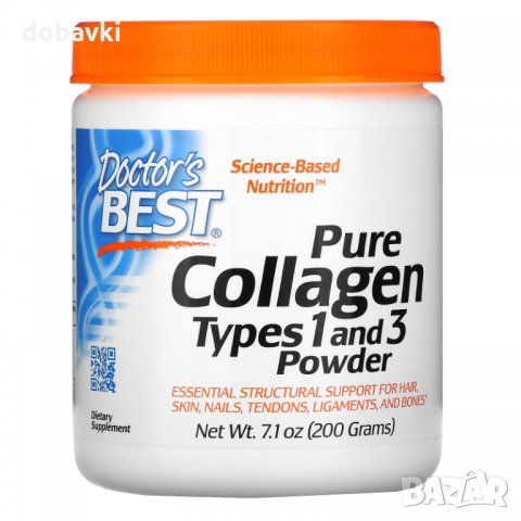 Колаген на прах, тип 1 и 3, Doctor's Best, Pure Collagen Types 1 and 3 Powder, 200 g, снимка 1 - Хранителни добавки - 32141338