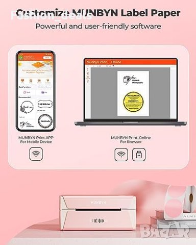 Нов WiFi принтер за етикети термопринтер компютри и мобилни устройства, снимка 3 - Друга електроника - 42316175