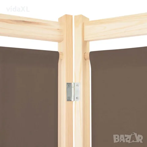 vidaXL Параван за стая, 4 панела, кафяв, 160x170x4 cм, текстил, снимка 4 - Паравани - 56146437