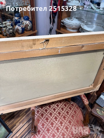 красива голяма картина зимна ловна сцена маслени бои автор, снимка 7 - Картини - 52874846