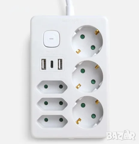 Разклонител кутия с европейски шуко контакти и USB портове, снимка 2 - Разклонители и удължители - 56137047
