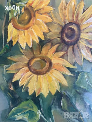 картина слънчогледи, снимка 5 - Картини - 51281200
