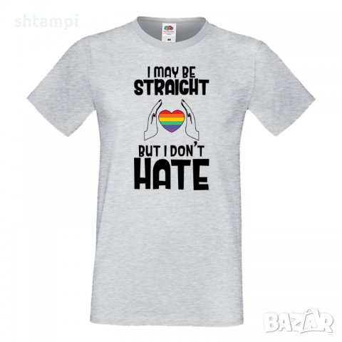 Мъжка тениска I May Be Straight But I Don't Hate Прайд,Празник.Повод,Изненада, снимка 4 - Тениски - 37102693