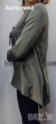 Асиметрична едноцветна туника с колие., снимка 3 - Туники - 31353791