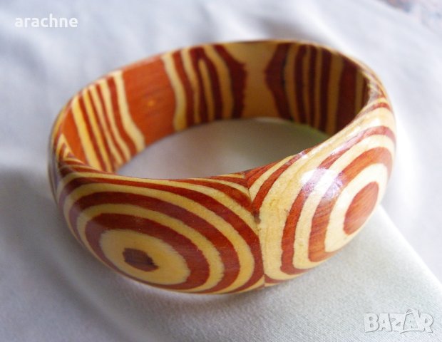 Гривна от много рядко централноафриканско дърво-Зебрано, снимка 3 - Гривни - 40842120