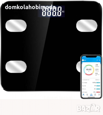 Електронен Smart кантар, До 180 кг,Температура, Мазнини,Bluetooth. и други, снимка 7 - Електронни везни - 36555689