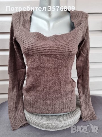 Дамски пуловер в кафяво , снимка 1 - Блузи с дълъг ръкав и пуловери - 38978498
