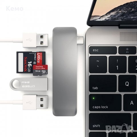 USB-C Хъб адаптер USB 3.1 с PD Слот за SD и TF карти за MacBook Pro и компютри с USB-C порт, снимка 3 - Други - 30715283