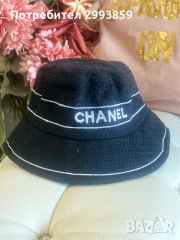 шапка ШАНЕЛ*Chanel bucket hat cotton, снимка 4 - Шапки - 55740531