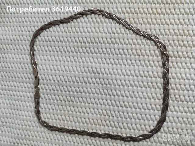 сребърни синджир и колие, снимка 3 - Колиета, медальони, синджири - 52913643