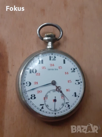 Invicta - Стар швейцарски джобен часовник, снимка 2 - Антикварни и старинни предмети - 53273783