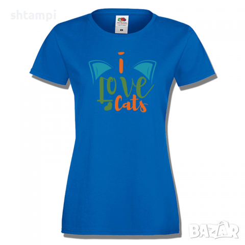Дамска тениска I Love Cats,Тениска с Кучета,Животни,Изненада,Празник, снимка 6 - Тениски - 36428268