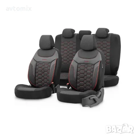 Тапицерия OTOM за седалки Carbon CRB3402 (черно/червено)