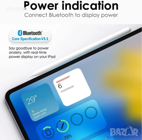 TECHGEAR Pencil 2-ро поколение, магнитен стилус с безжично зареждане, снимка 6 - Друга електроника - 50686833