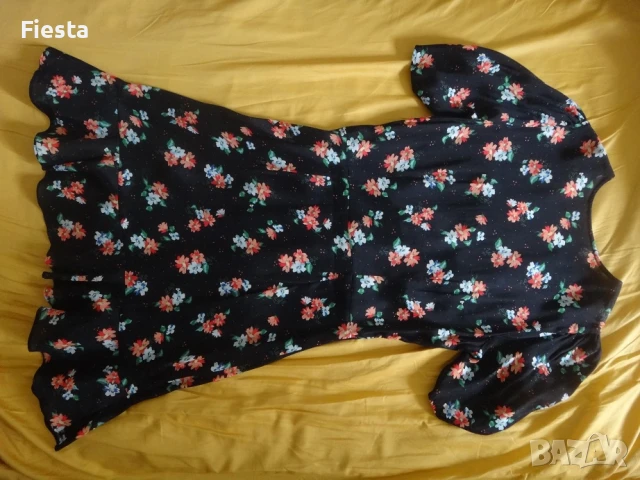 Нова черна флорална мини рокля Zara, размер XS, снимка 11 - Рокли - 51149855