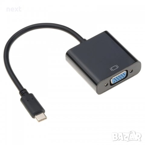 Преходник (адаптер) USB Type-C (USB 3.1) към VGA + Гаранция, снимка 2 - Кабели и адаптери - 30978255