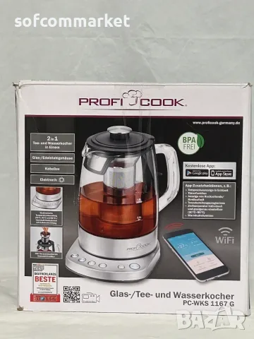 Смарт стъклена кана ProfiCook PC-WKS 1167 G (Wi-Fi, гаранция), снимка 7 - Кани - 56084711