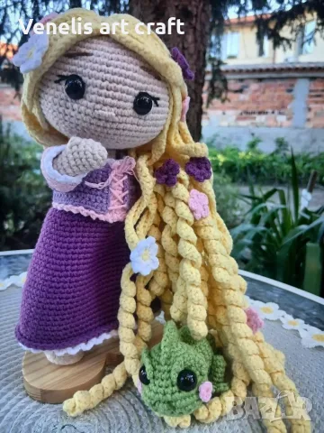 Рапунцел / Rapunzel  Плетена кукла, снимка 4 - Кукли - 56443976