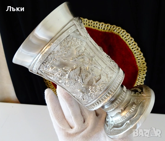 Калаен бокал за вино с живописни картини,250 мл.,360 гр. , снимка 7 - Антикварни и старинни предмети - 52203376