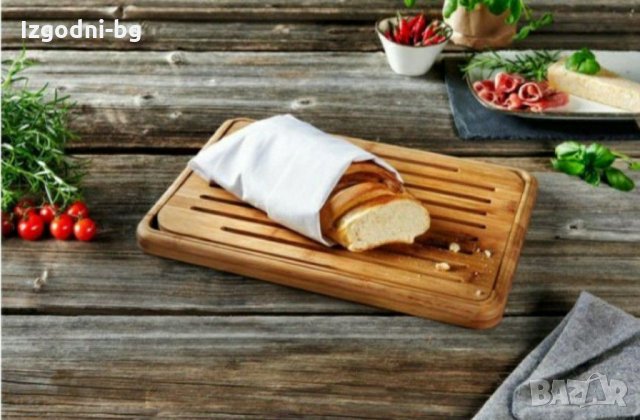 Бамбукова дъска за рязане с поднос за сервиране, снимка 1 - Аксесоари за кухня - 31448665