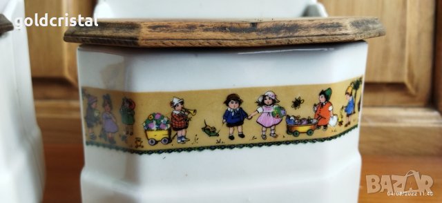 Стар български порцелан буркани сол брашно , снимка 6 - Антикварни и старинни предмети - 37593476