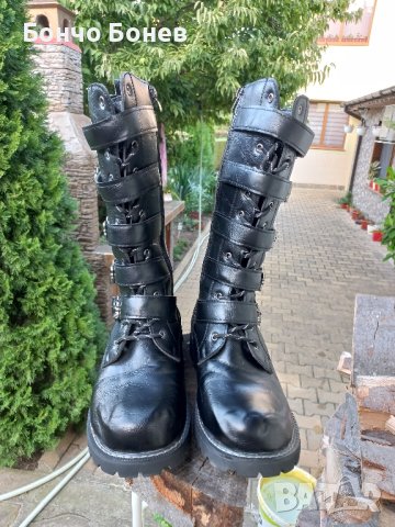 мото ботуши чопър, метал,рок, снимка 3 - Мъжки ботуши - 42373588