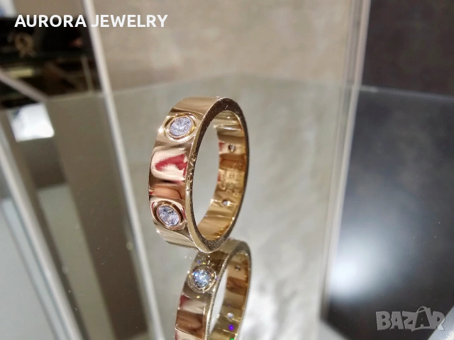 CARTIER Love Rose Gold 6 Diamonds Classic Model Пръстен