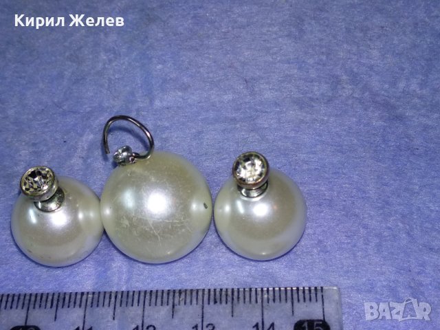 КОМПЛЕКТ РЕТРО БИЖУТА АР ДЕКО СТИЛ - МЕДАЛЬОН с ОБЕЦИ с ФАСЕТИРАНИ БЛЕСТЯЩИ КРИСТАЛЧЕТА 37056, снимка 8 - Бижутерийни комплекти - 40684925