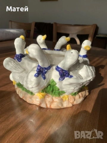 Порцеланов съд* Кашпа* Бонбониера* Фруктиера* Декор " Патици", снимка 2 - Други - 52299857