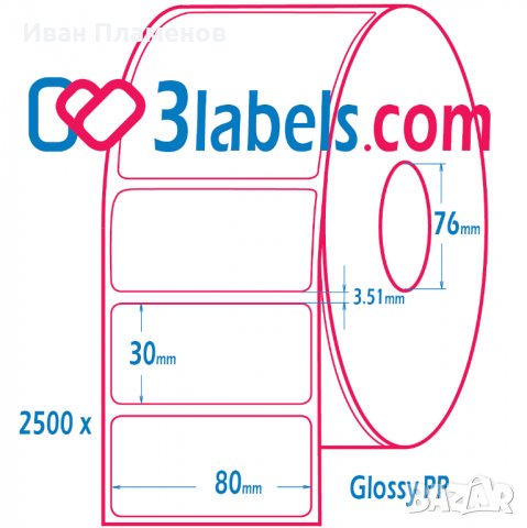 3labels Етикети на ролка за цветни инкджет принтери - Epson, Afinia, Trojan inkjet, снимка 18 - Консумативи за принтери - 38218549