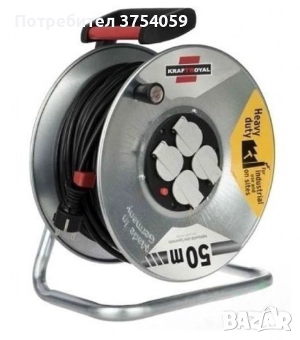 Електрически удължител с макара 50 метра, снимка 3 - Други инструменти - 52363583