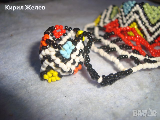 МЪНИСТЕНО ЦВЕТНО ХЕНД МЕЙД АРТ УКРАШЕНИЕ ГРИВНА с ПРЪСТЕН МНОГО ЕФЕКТНО БИЖУ 4575, снимка 8 - Бижутерийни комплекти - 37114880