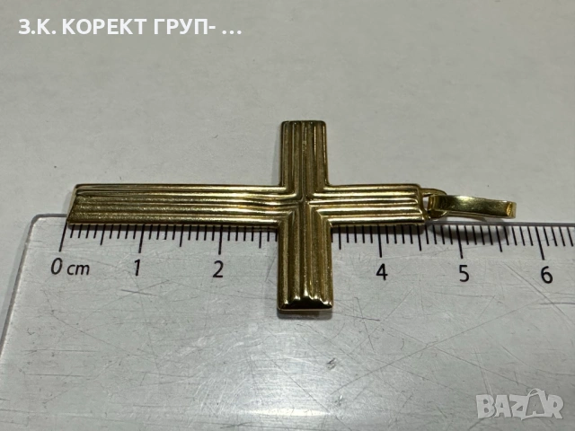 Златен кръст 14к, 3,54гр, снимка 3 - Колиета, медальони, синджири - 53047529