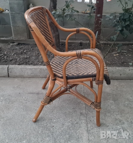 Стол от ратан винтидж немски 1 брой , снимка 2 - Столове - 51870951