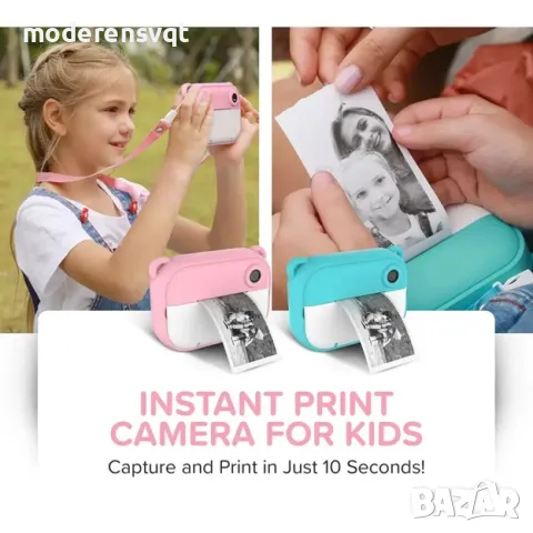 Детски Фотоапарат с Принтер и Селфи Камера, снимка 3 - Електрически играчки - 50068243
