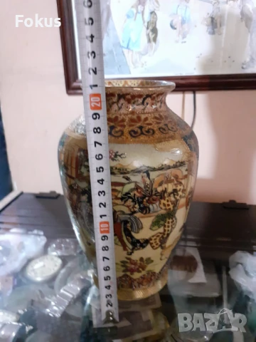 Сатцума Satsuma стара голяма ваза порцелан маркировка, снимка 5 - Антикварни и старинни предмети - 51007278