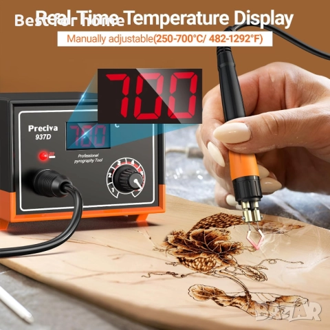 Професионална станция за запояване Preciva 937D – 60W, LED дисплей и прецизна температура, снимка 2 - Перфоратори - 52979006