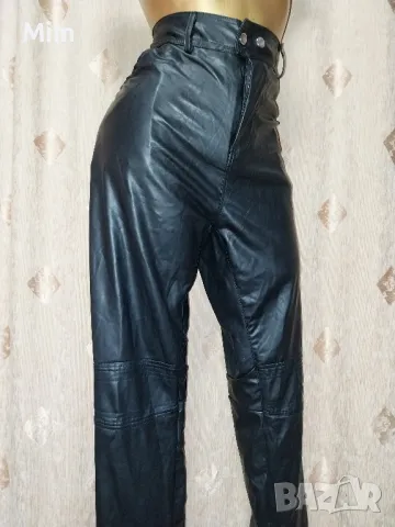 2XL Мъжки ,черен панталон от мека еко кожа, снимка 6 - Панталони - 48636397