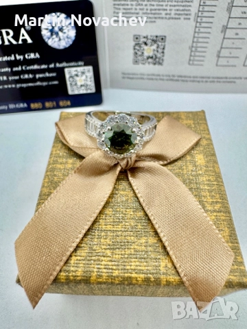 Сребърен пръстен с мойсанит (Диамант) 2 карата, снимка 13 - Пръстени - 51685070