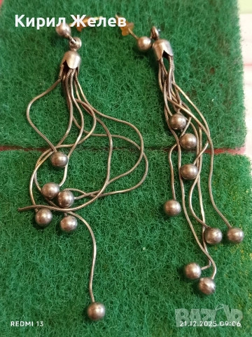 Винтидж артистични сребърни обеци стил поднесен аристократично 25883, снимка 5 - Обеци - 52863131