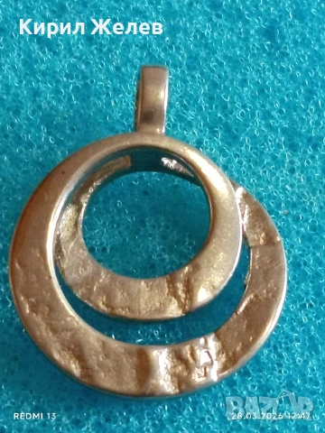 Сребърна висулка с геометричен дизайн Бохо стил ювелирна изработка 31313, снимка 7 - Колиета, медальони, синджири - 54005288