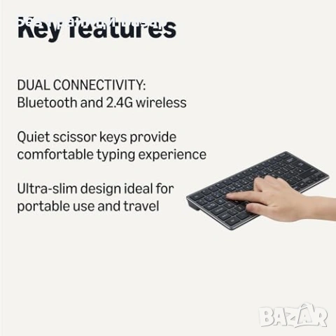 Нова Тънка Bluetooth клавиатура с Type-C приемник за таблет лаптоп iPad iPhone PC Mac, снимка 2 - Клавиатури и мишки - 54108054