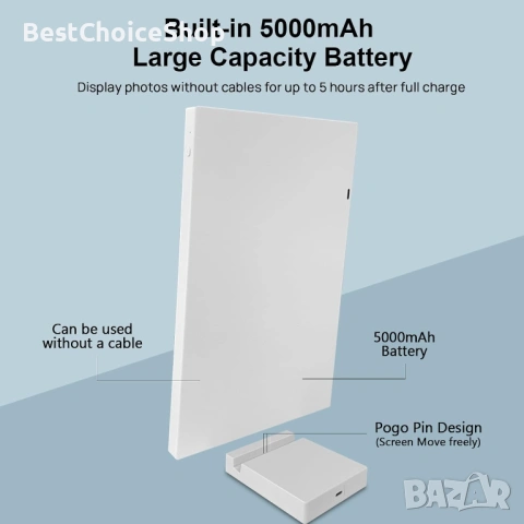 FRAMEO 10.1-инчова WiFi цифрова фоторамка с батерия 5000mAh, 1280x800 HD LCD сензорен екран, 32GB, снимка 2 - Чанти, стативи, аксесоари - 54159404