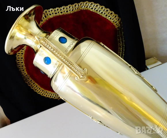 Царски бронзов свещник,ваза,рубин,сапфир,35 см.,780 гр. , снимка 12 - Антикварни и старинни предмети - 51609334