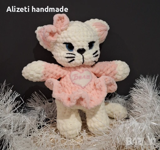 Плетено коте , снимка 2 - Плюшени играчки - 51348123