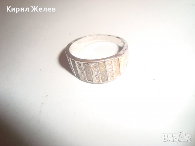 ИНТЕРЕСЕН ПРЪСТЕН с КАМЪНИ МЕДЕН НИКЕЛИРАН 16596, снимка 4 - Пръстени - 30554584