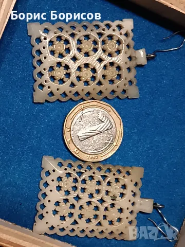 Обеци слонова кост , снимка 2 - Обеци - 48970406
