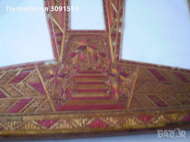 Старинна рамка за снимки ръчно изработена от сламки, снимка 8 - Антикварни и старинни предмети - 36599519